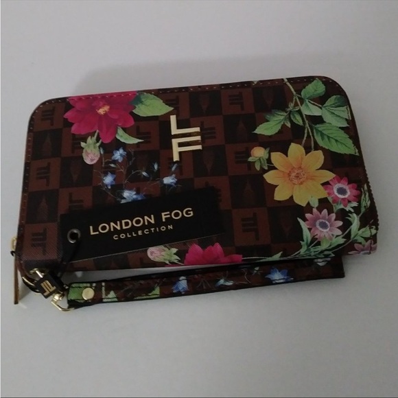 London Fog Adalia Signature Zip Around Wallet Wristlet New - Picture 10 of 10